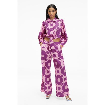 TERRA LUNA Nitsa Purple Printed Shirt