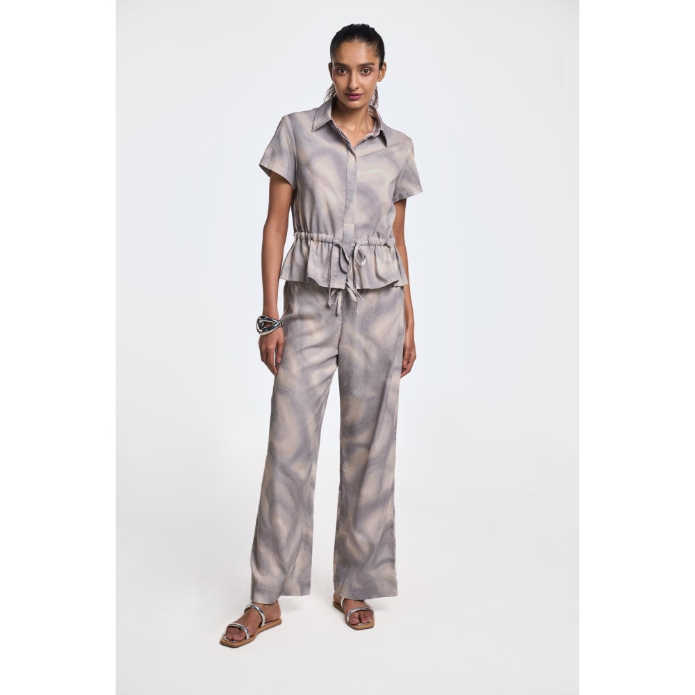 TERRA LUNA Dara Grey Collar Neck Shirt