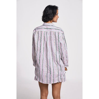 TERRA LUNA Leda Stripes Collar Neck Shirt