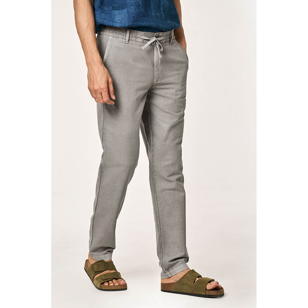 TERRA LUNA Charcoal Solid Slim Fit Trouser