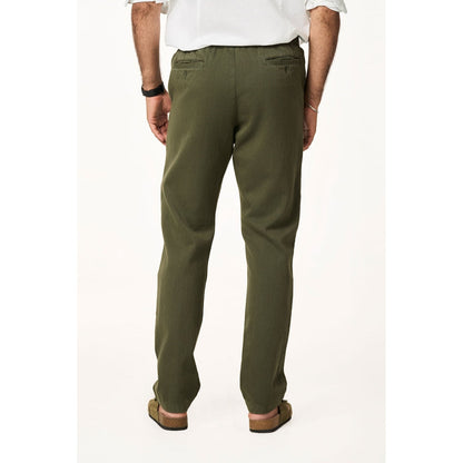 TERRA LUNA Green Solid Relaxed Fit Trouser