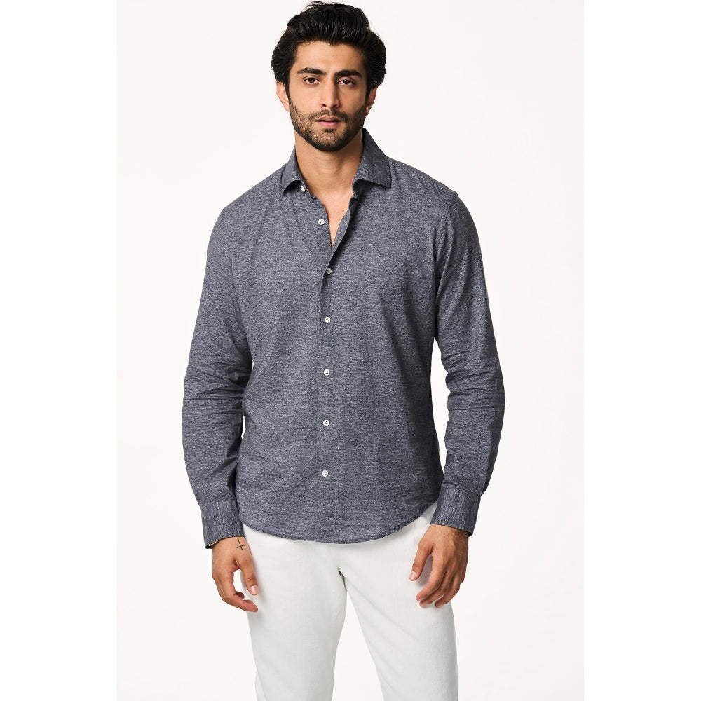 TERRA LUNA Cristo Full Sleeves Grey Shirt
