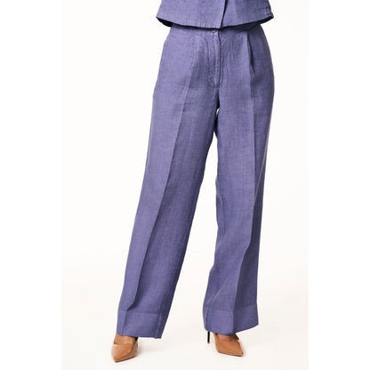 TERRA LUNA Purple Delphi Linen Trouser