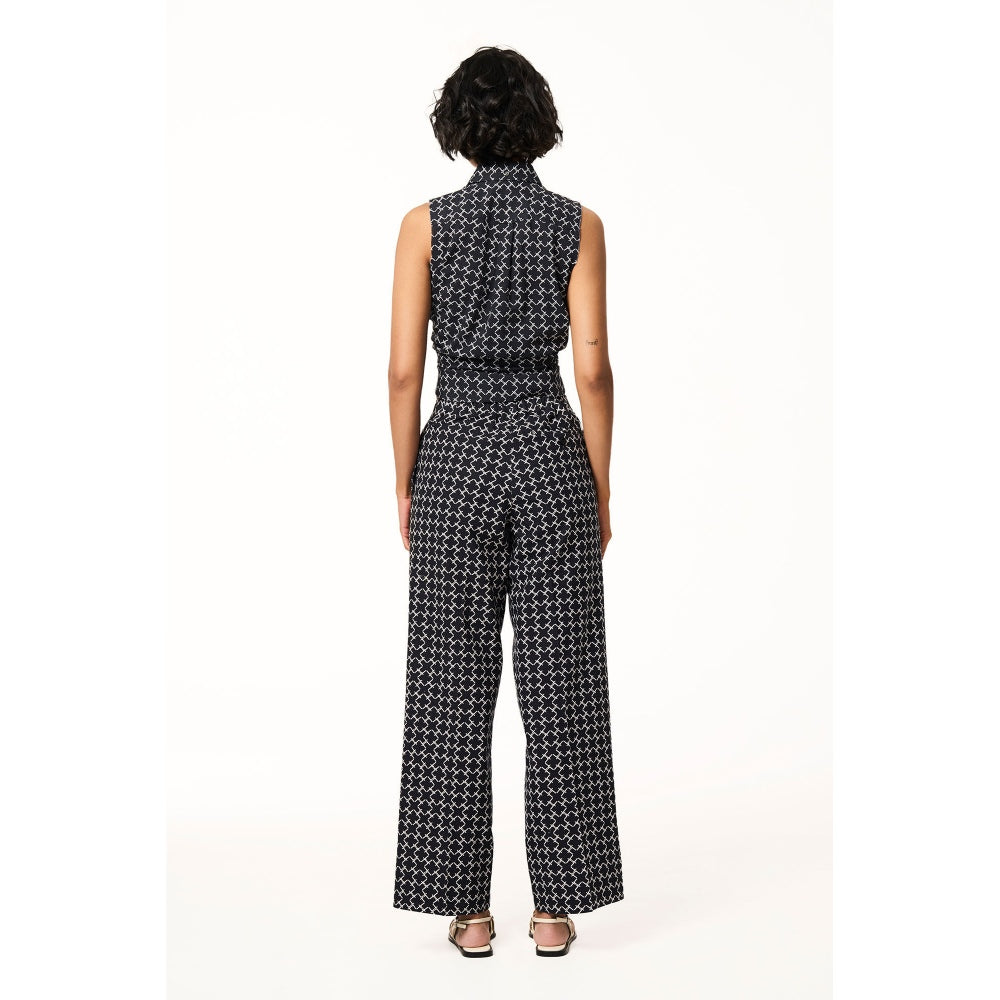 TERRA LUNA Black Delphi Monogram Trouser