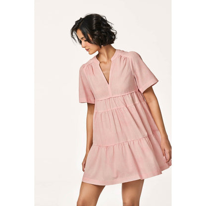 TERRA LUNA Women Pink Bree Marine Art Sunrise Pink Dress