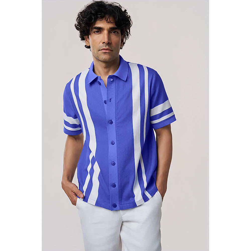 TERRA LUNA Blue Palma Organic Cotton Casual Shirt