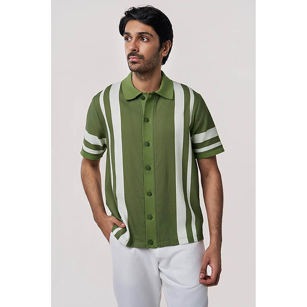TERRA LUNA Olive Palma Organic Cotton Casual Shirt