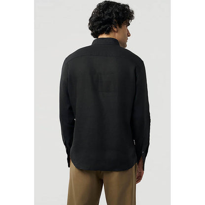 TERRA LUNA Black Hunt Linen Casual Shirt