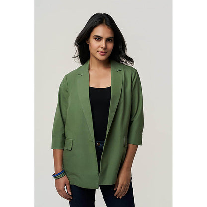 TERRA LUNA Sasha Khadi Green Blazer