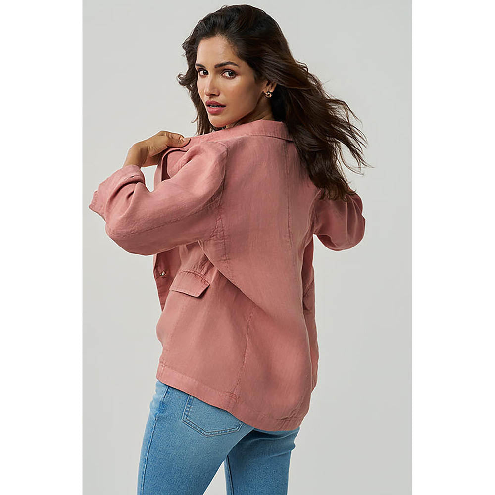 TERRA LUNA Sasha Linen Pink Blazer