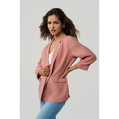 TERRA LUNA Sasha Linen Pink Blazer
