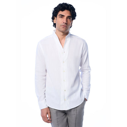TERRA LUNA White Mason Ls Khadi Casual Shirt
