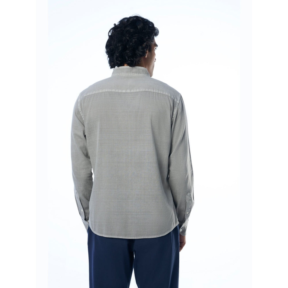 TERRA LUNA Grey Mason Ls Khadi Casual Shirt