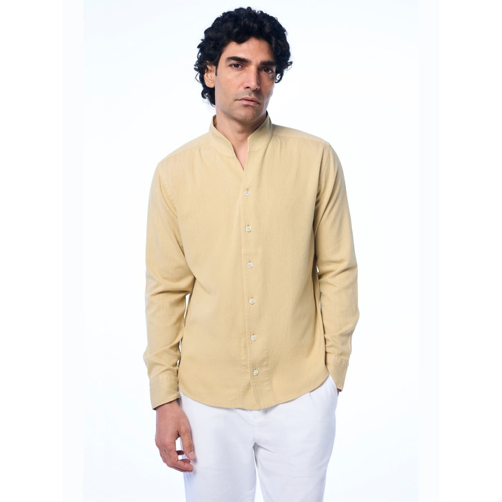TERRA LUNA Beige Mason Ls Khadi Casual Shirt
