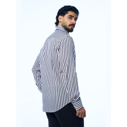 TERRA LUNA Black Danny Ls Khadi Casual Shirt