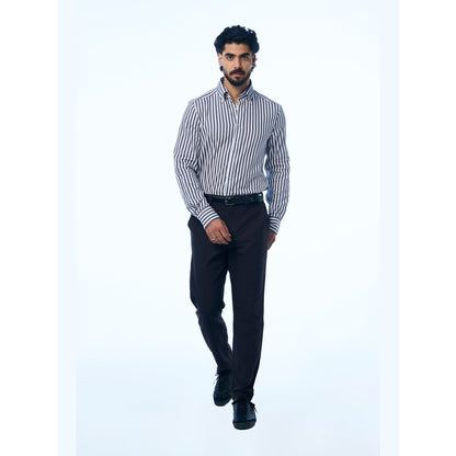 TERRA LUNA Black Danny Ls Khadi Casual Shirt