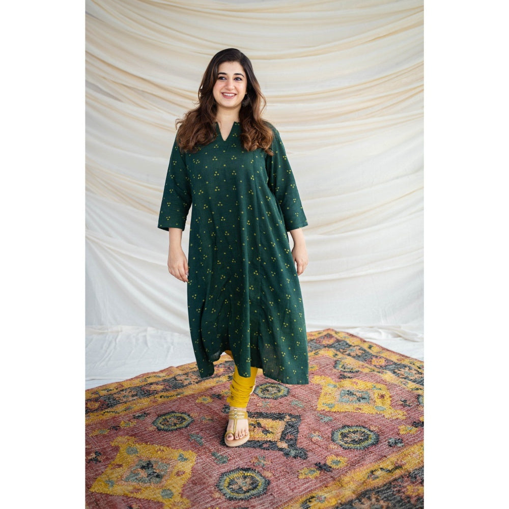 The Indian Ethnic Co. Bargad Slub Cotton Kali Kurta