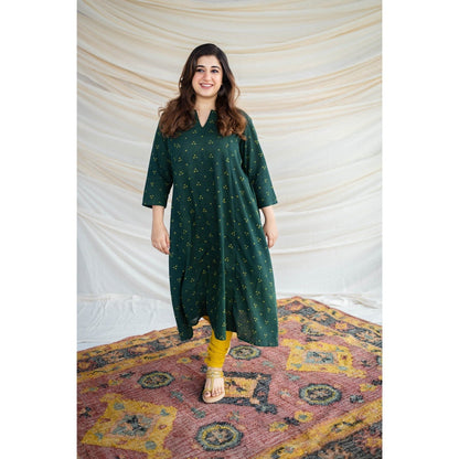 The Indian Ethnic Co. Bargad Slub Cotton Kali Kurta