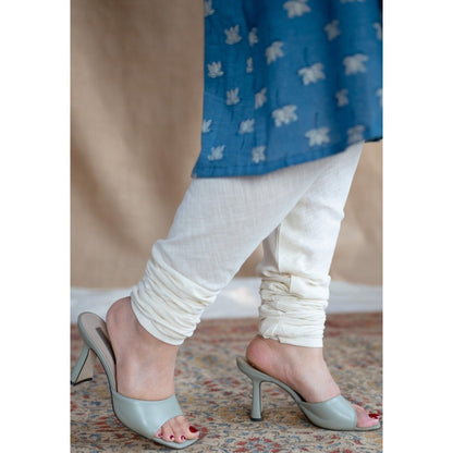 The Indian Ethnic Co. Off White Slub Cotton Chudidar