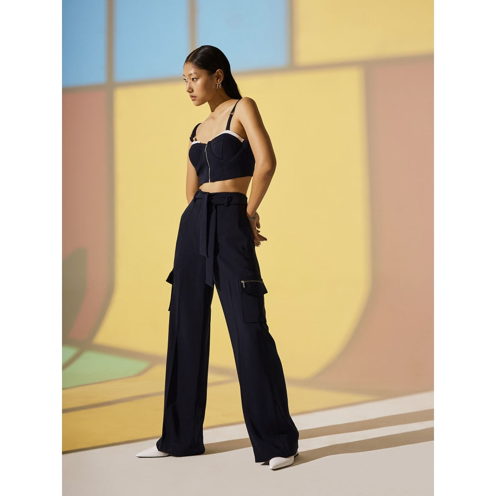 The Dapper Lady Twilight Crop Bustier - Blue
