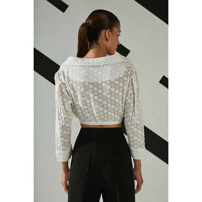 The Dapper Lady Moonlight Crop Top - White