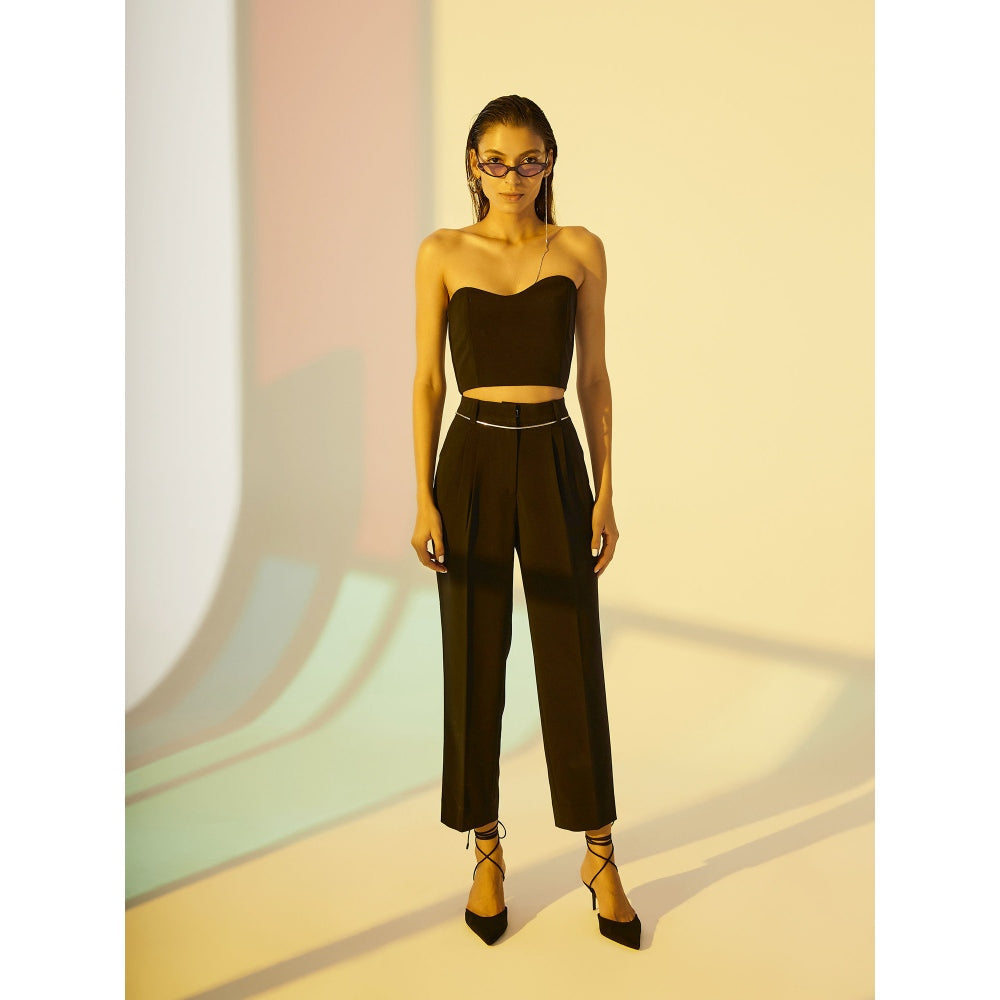 The Dapper Lady Astral Asymmetric Corset - Black