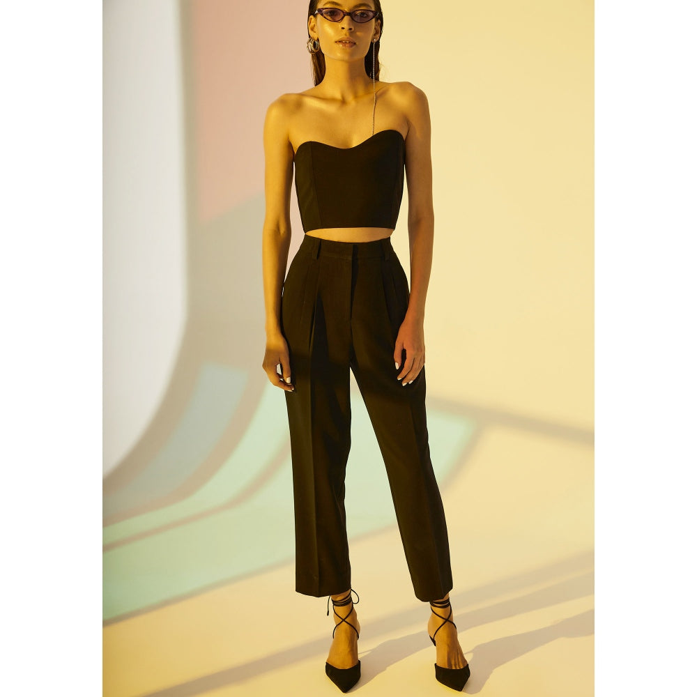 The Dapper Lady Astral Asymmetric Corset - Black