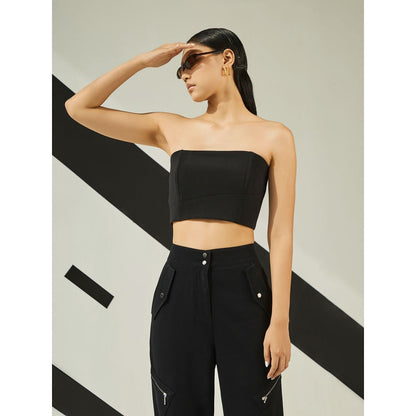 The Dapper Lady Astral Off shoulder Bustier - Black