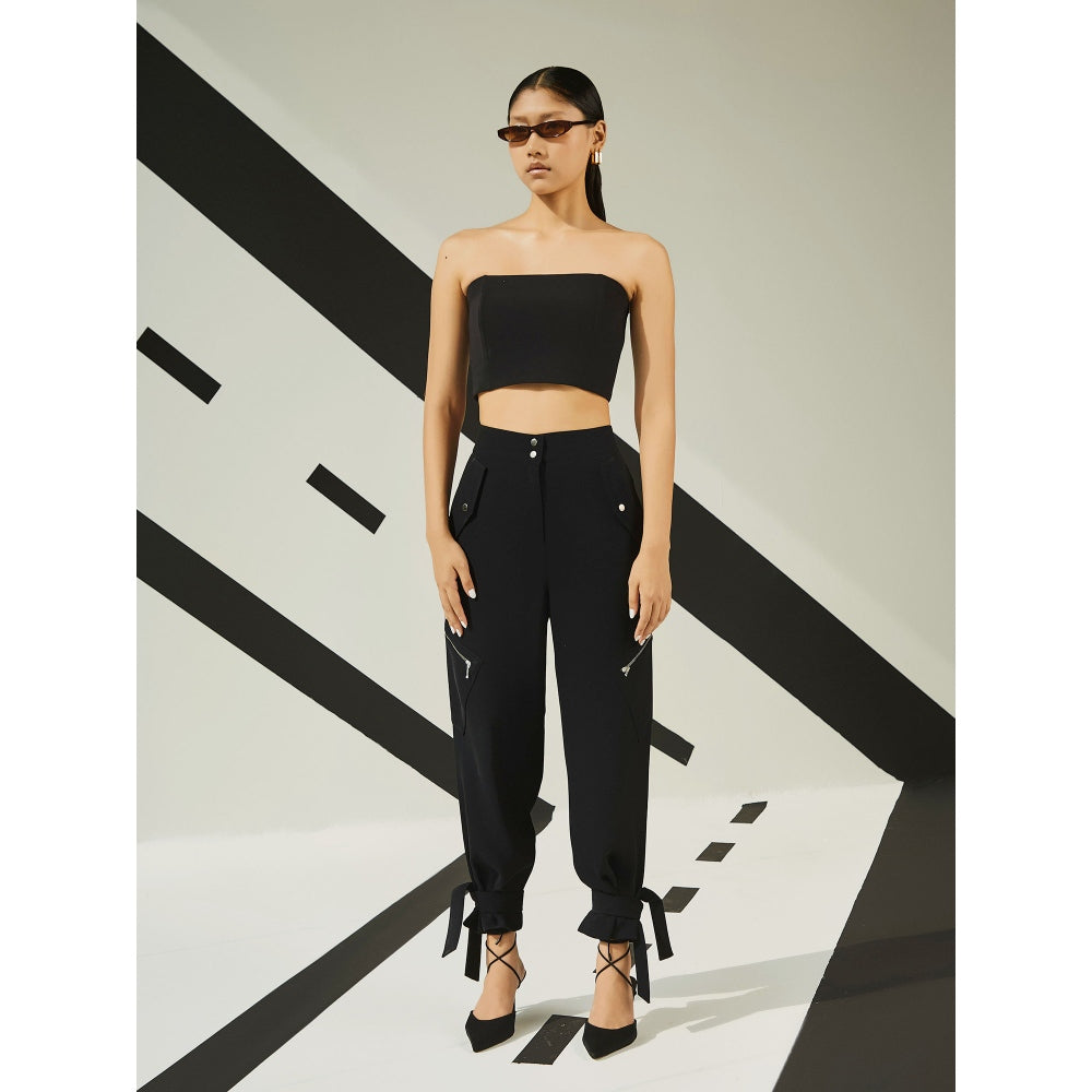 The Dapper Lady Astral Off shoulder Bustier - Black