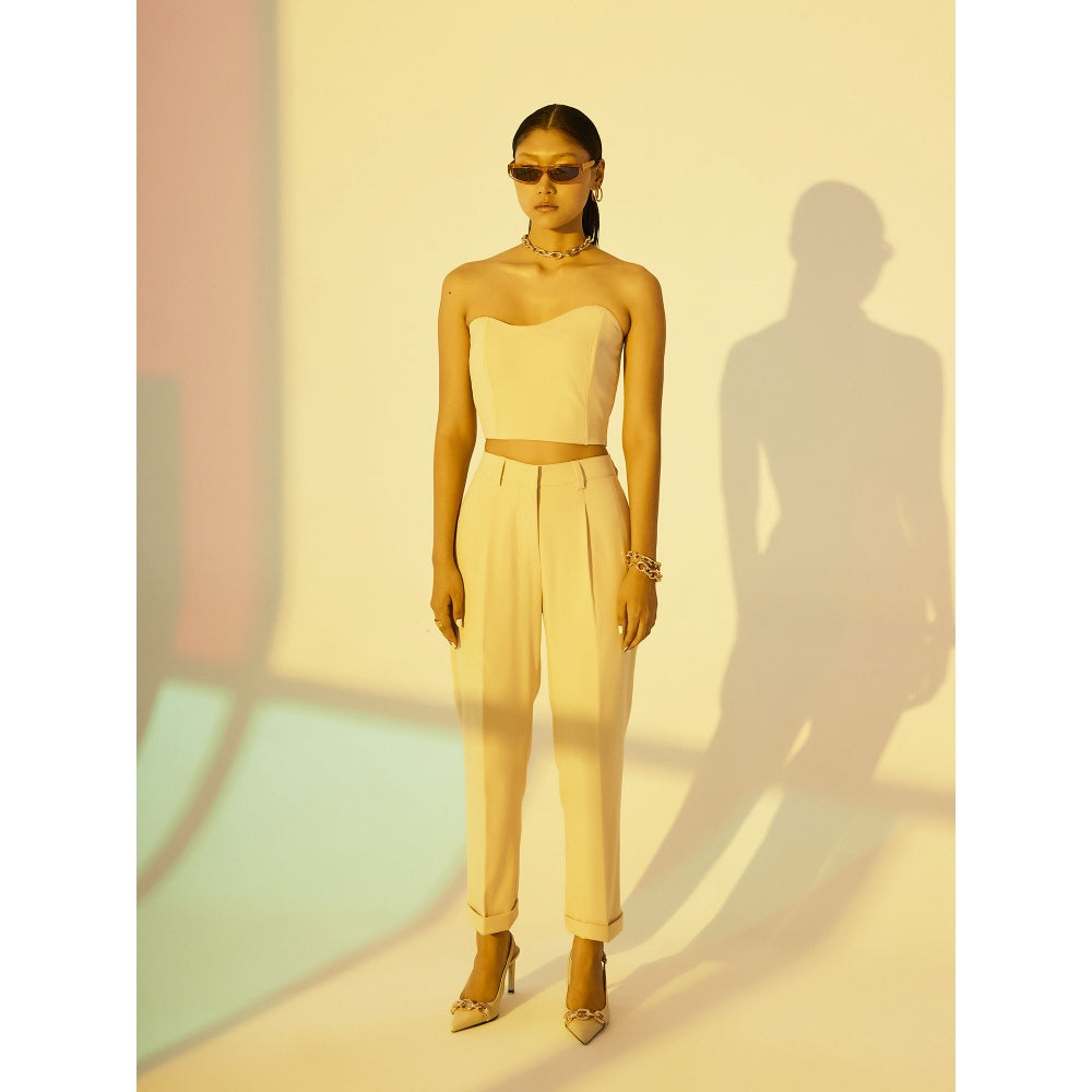 The Dapper Lady Sundown Asymmetrical Corset - Yellow