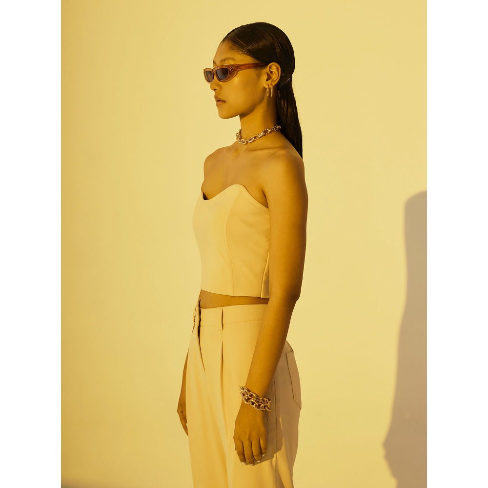 The Dapper Lady Sundown Asymmetrical Corset - Yellow