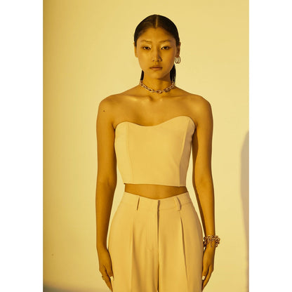 The Dapper Lady Sundown Asymmetrical Corset - Yellow