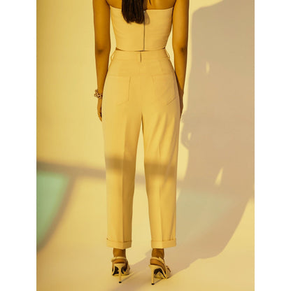 The Dapper Lady Sundown Asymmetrical Corset - Yellow