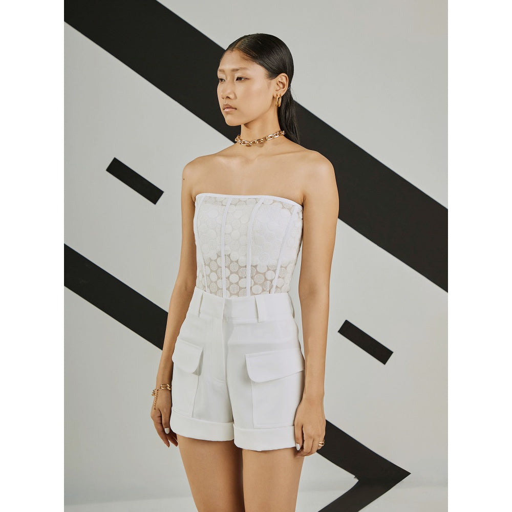 The Dapper Lady Moonlight Pocket Shorts - White