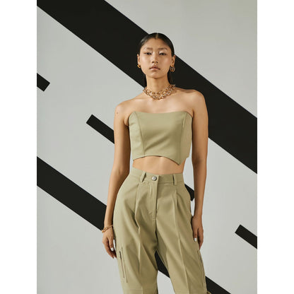 The Dapper Lady Jade Pleated Joggers - Green