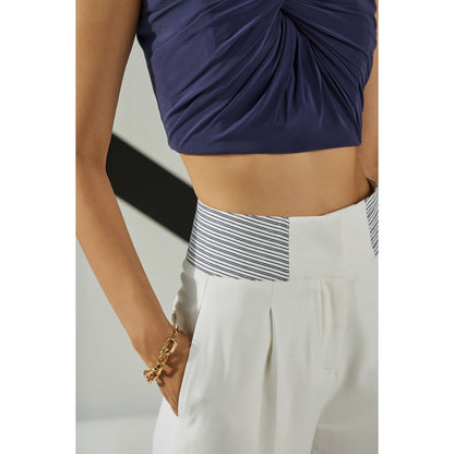 The Dapper Lady Moonlight Detail Pants - White
