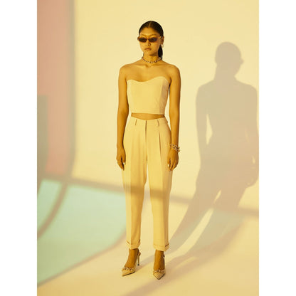 The Dapper Lady Sundown Pleated Pants - Yellow