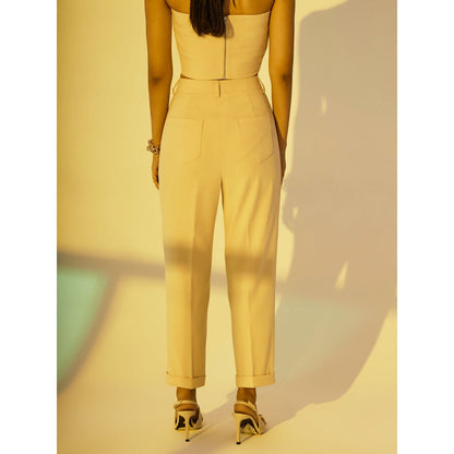 The Dapper Lady Sundown Pleated Pants - Yellow