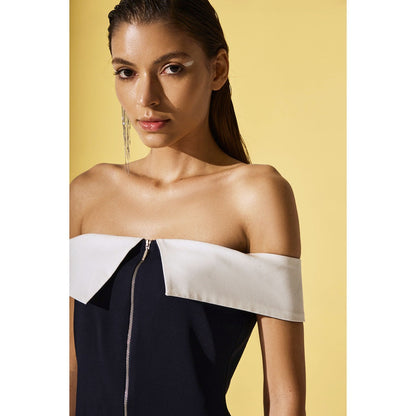 The Dapper Lady Twilight Zipped Dress - Blue