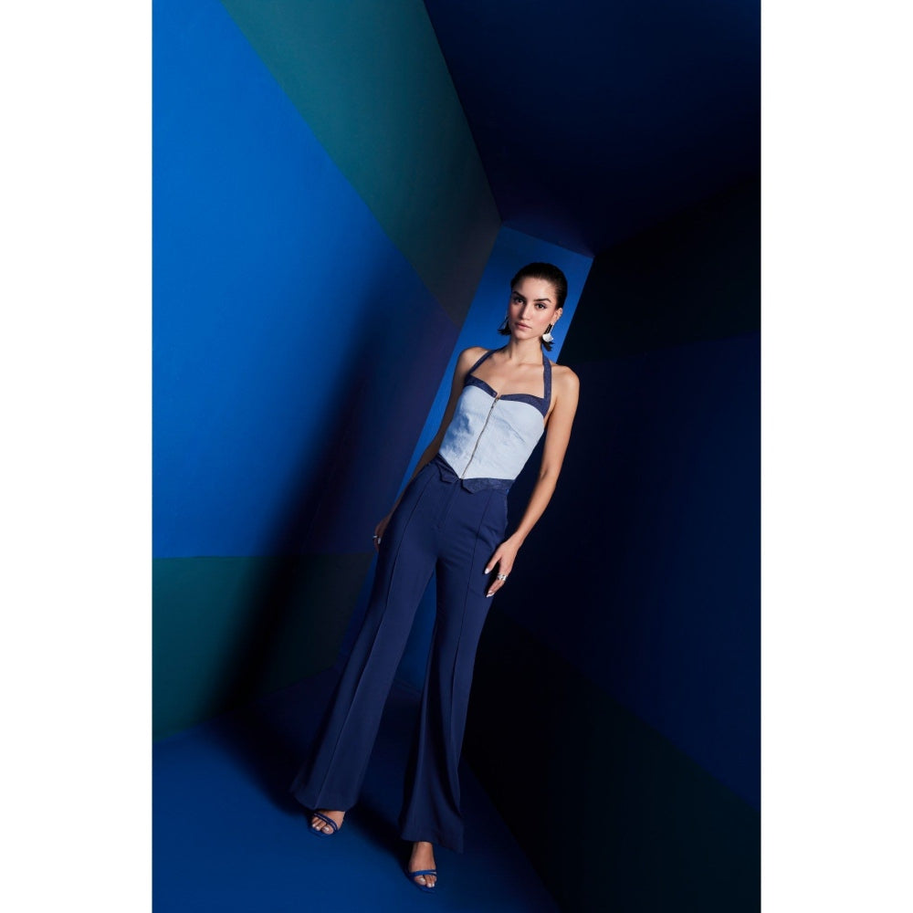 The Dapper Lady Sydney Blue Colorblock Top