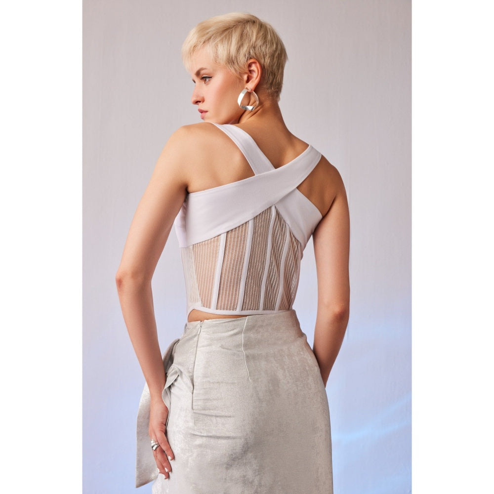 The Dapper Lady Mykonos White Stripes Top