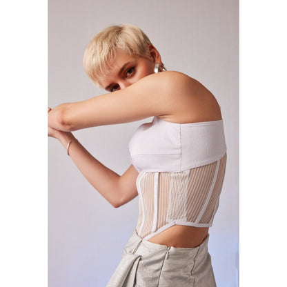 The Dapper Lady Mykonos White Stripes Top
