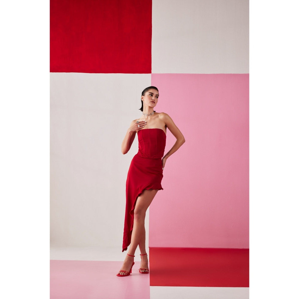 The Dapper Lady Paris Red Solid Top