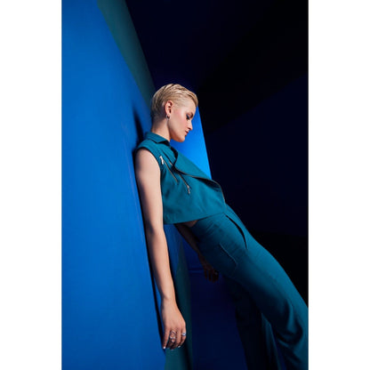 The Dapper Lady Cairo Teal Solid Coat