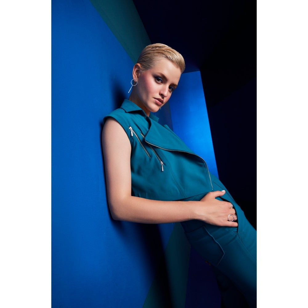 The Dapper Lady Cairo Teal Solid Coat