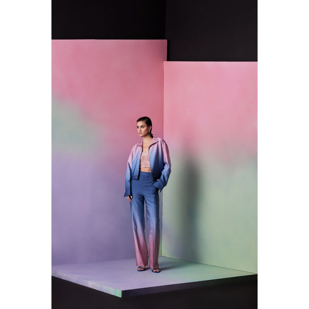 The Dapper Lady Bali Multi-Color Ombre Crop Jacket