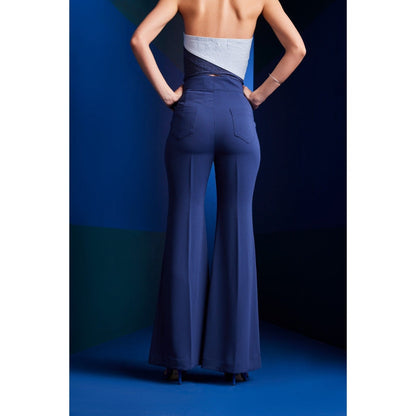 The Dapper Lady Ibiza Navy Blue Solid Pant