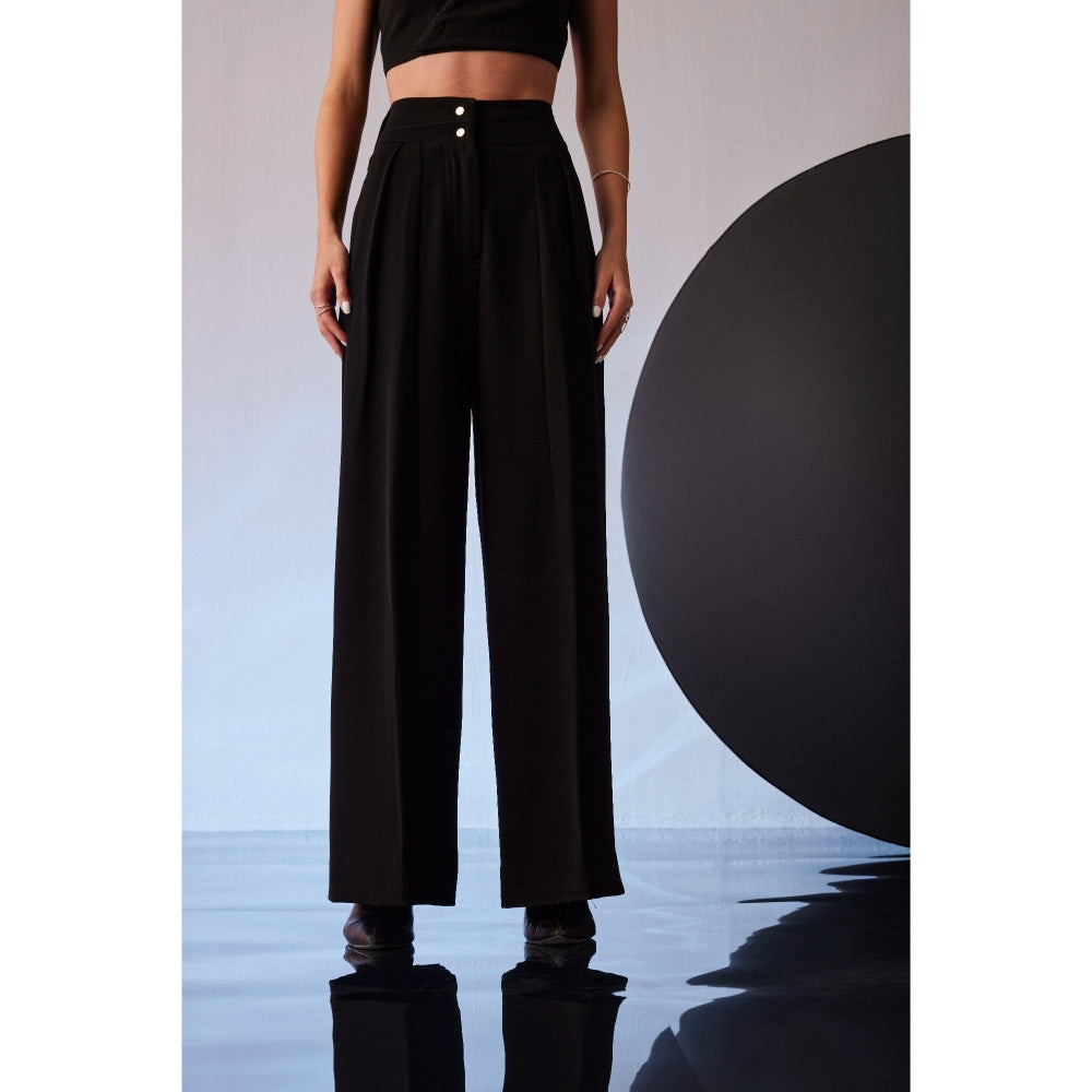 The Dapper Lady Tokyo Black Solid Pant