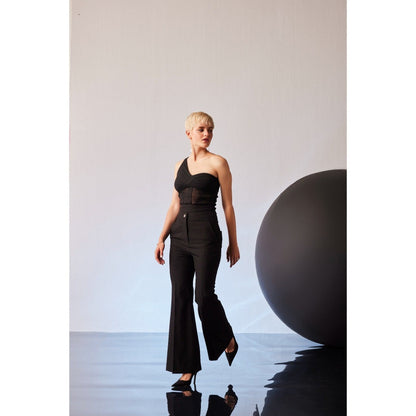 The Dapper Lady Tokyo Black Solid Pant