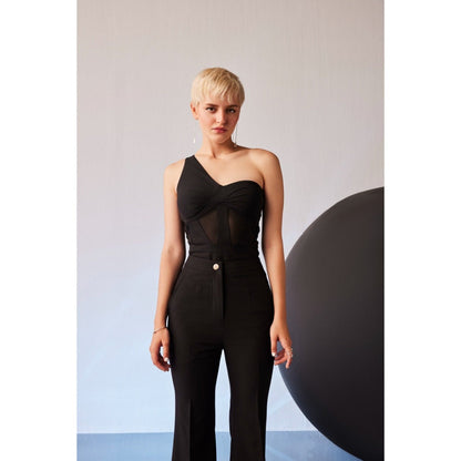 The Dapper Lady Tokyo Black Solid Pant